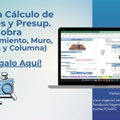 Excel para Cálculo de Materiales y Presupuesto de obra (Zapata, Cimiento, Muro, Losa, Viga y Columna)