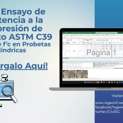 Excel para Ensayo de Resistencia a la Compresión de Concreto ASTM C39 (Probetas Cilíndricas)