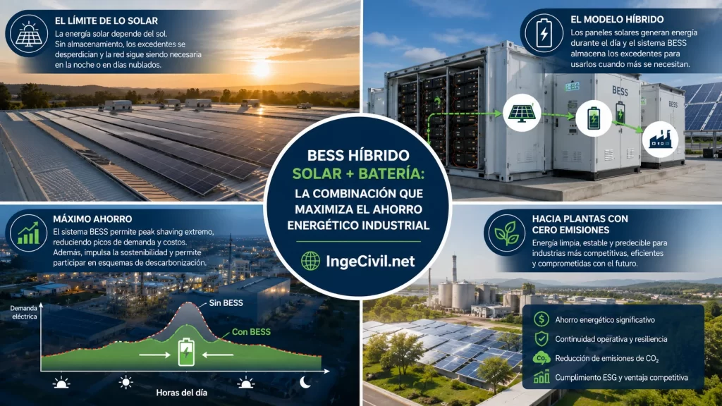 Sistema BESS híbrido energía solar y batería Sistema BESS híbrido energía solar y batería