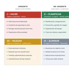 Matriz de Eisenhower: prioriza tareas en proyectos de ingeniería civil